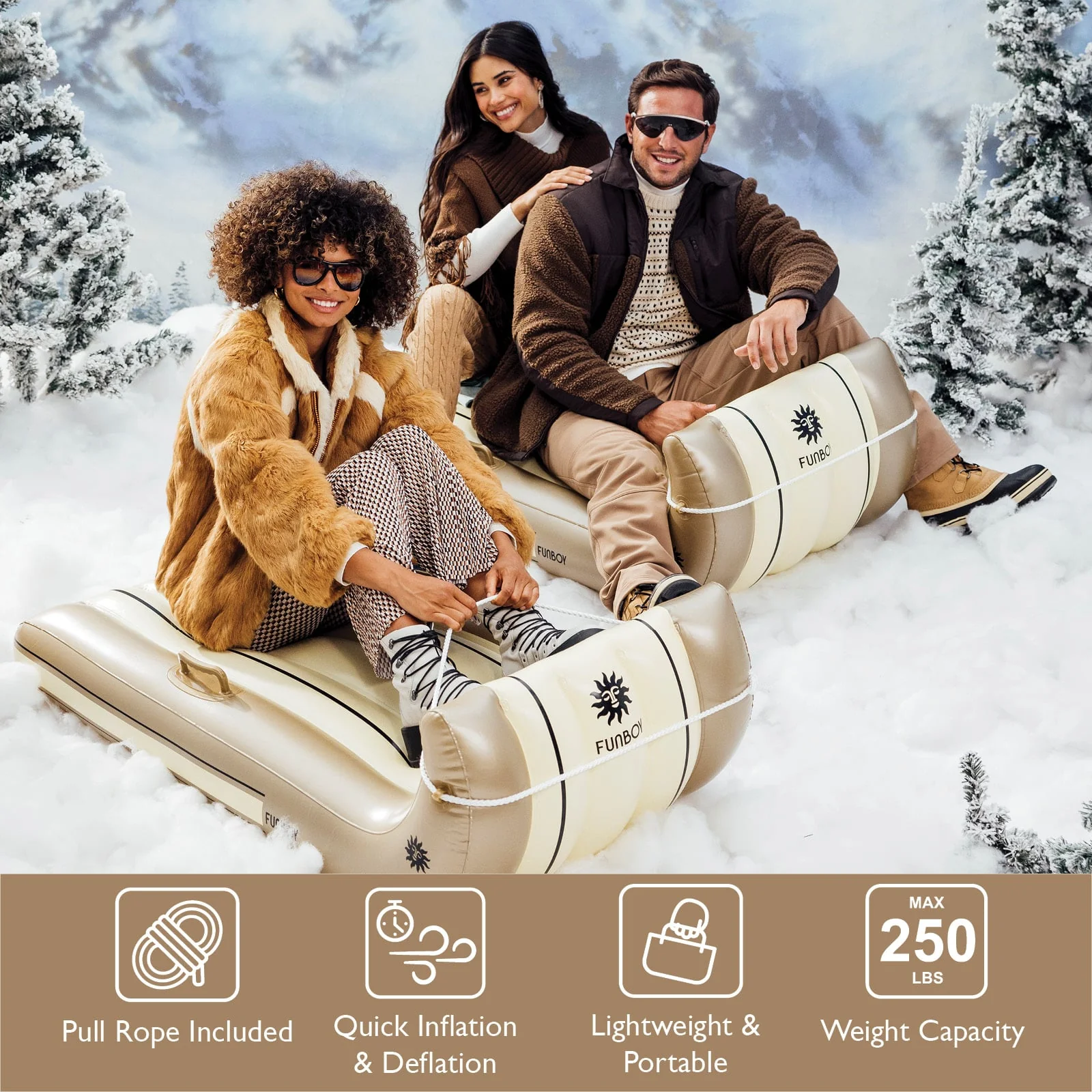 Inflatable Toboggan Snow Sled - Image 4